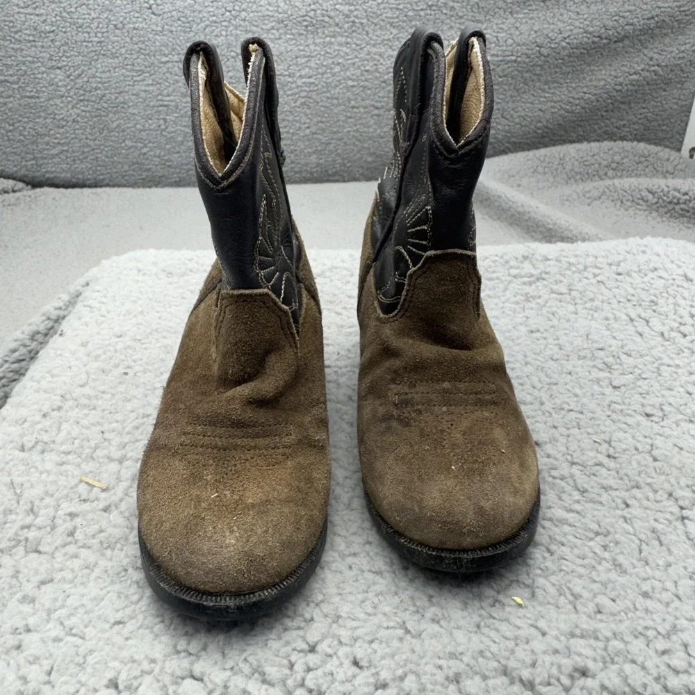 Masterson Boot Co Boots Kids 13.5 Brown Western Suede Cowboy Embroidered
